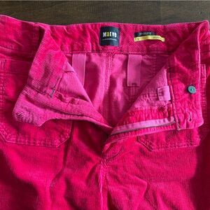 Hot Pink Colette Cropped Wide-Leg Corduroy Pants